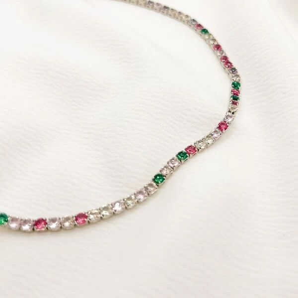 Choker Araraquara Riviera de Zircônia Colorida