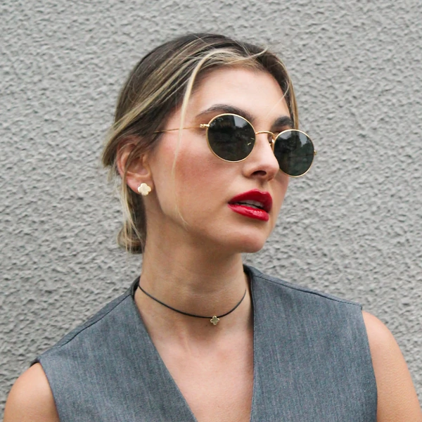 Colar Cork Fio Trevo Passante