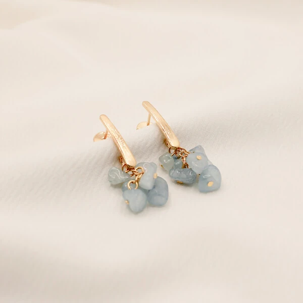 Brinco Samoa Cascalho Pino com Pingente Cacho