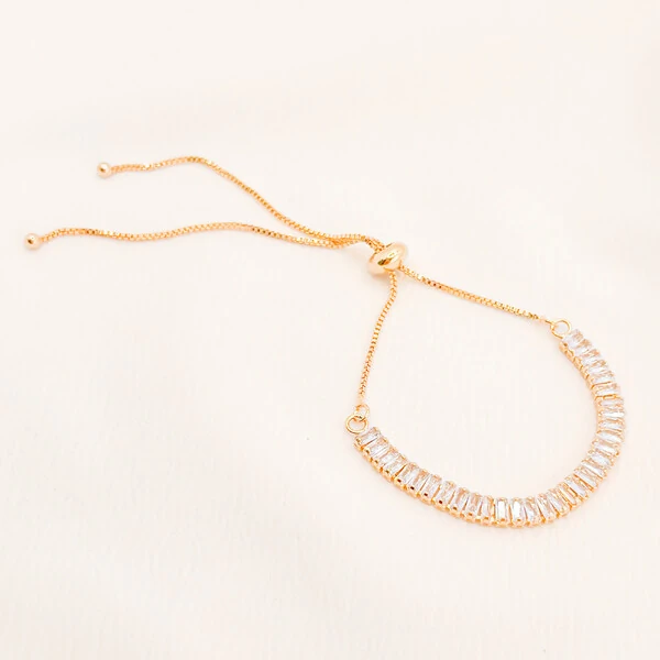 Pulseira River Side Gravata Baguete Deitada Cristal