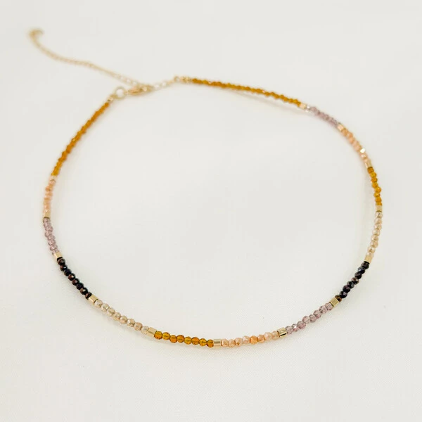 Choker Maragogi Cristal e Cubo de Metal