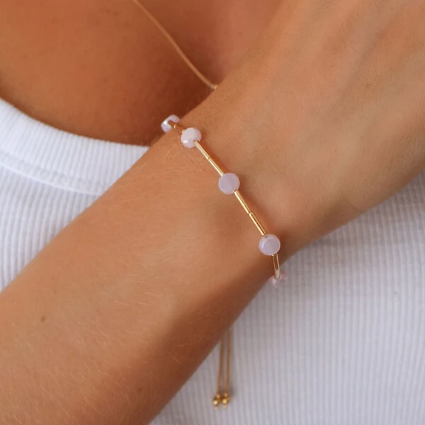 Pulseira Vernou Gravata com Círculo de Cristal de Vidro e Canutilho