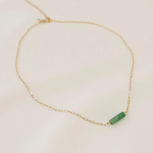 Choker Kailua Mini Elo Cartier com Tubo de Pedra Natural