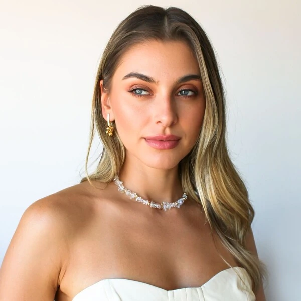 Colar Santorini Cascalho Transparente