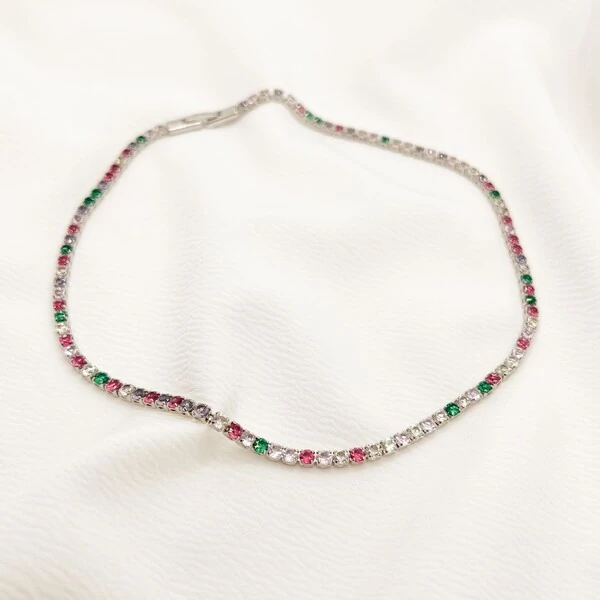 Choker Araraquara Riviera de Zircônia Colorida