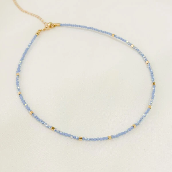 Choker Maragogi Cristal e Cubo de Metal