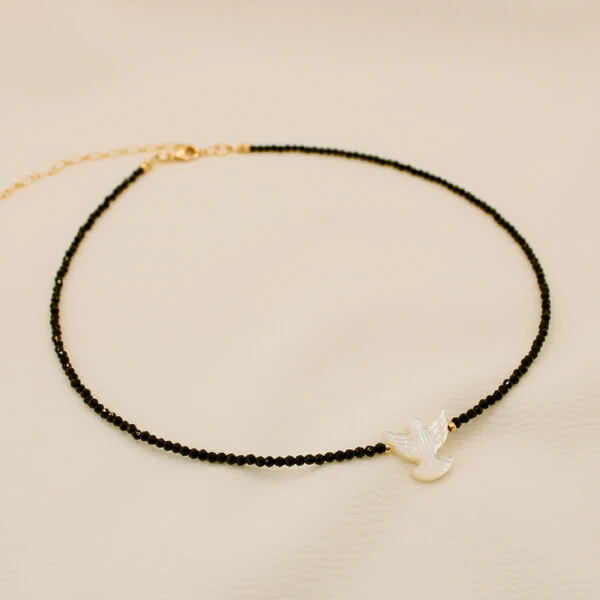 Choker Luma Cristais com Pomba Madrepérola