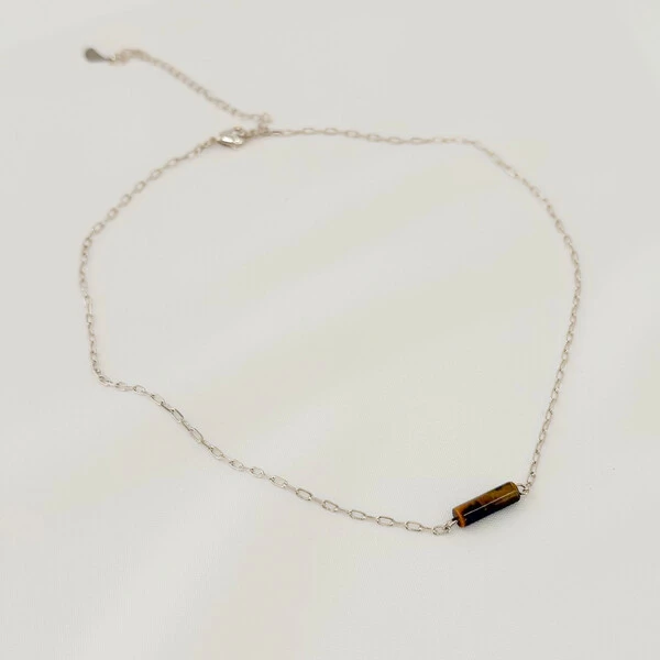 Choker Kailua Mini Elo Cartier com Tubo de Pedra Natural