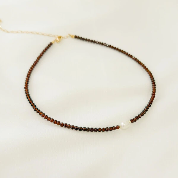Choker Cananéia Cristal com Pérola Água Doce