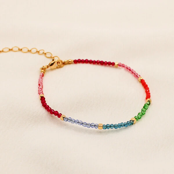 Pulseira Maragogi Cristal e Cubo de Metal