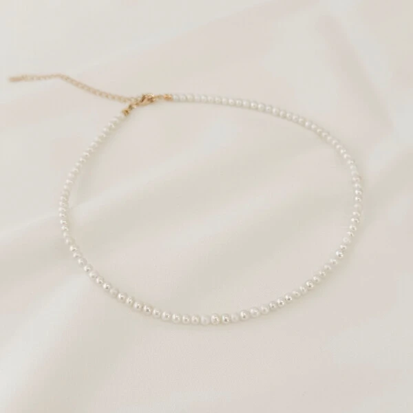 Choker Como Mini Pérola Natural Água Doce