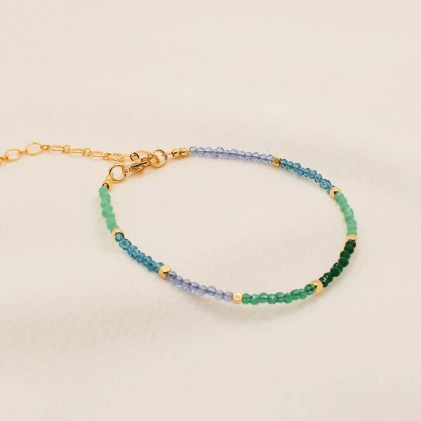 Pulseira Maragogi Cristal e Cubo de Metal