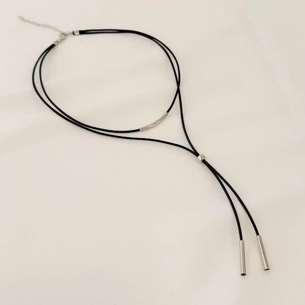 Choker Santa Clara Gravata Fio Coreano com Tubo Arredondado