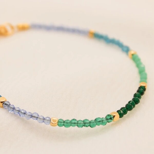 Pulseira Maragogi Cristal e Cubo de Metal