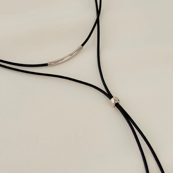 Choker Santa Clara Gravata Fio Coreano com Tubo Arredondado