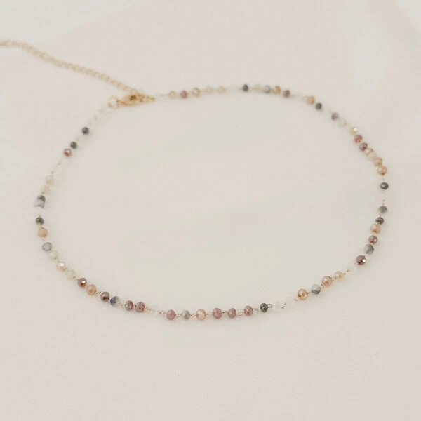 Choker Lima Silver com Cristais Coloridos