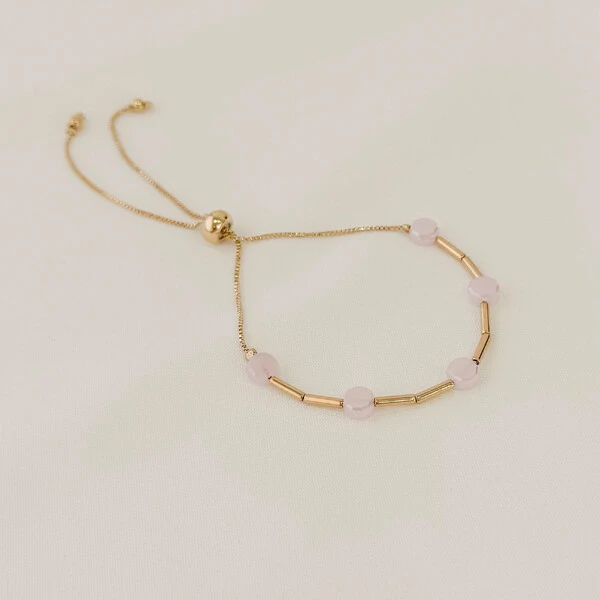 Pulseira Vernou Gravata com Círculo de Cristal de Vidro e Canutilho