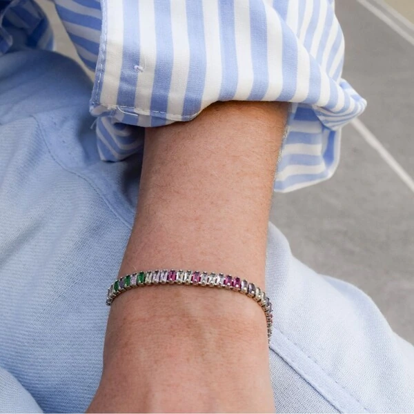 Pulseira Long Beach Gravata Baguete Deitada Colorida