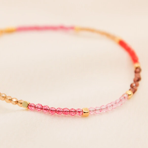 Pulseira Maragogi Cristal e Cubo de Metal