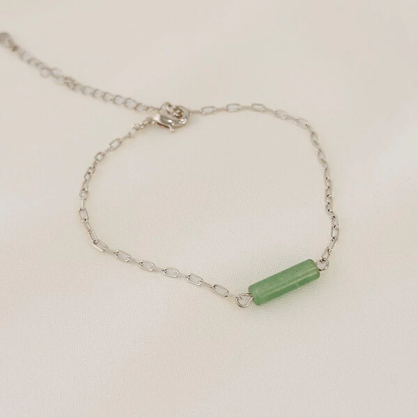 Pulseira Kailua Mini Elo Cartier com Tubo de Pedra Natural