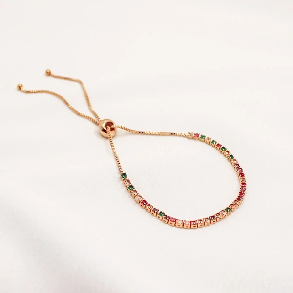 Pulseira Hamburgo Gravata Micro Zircônia Cristal