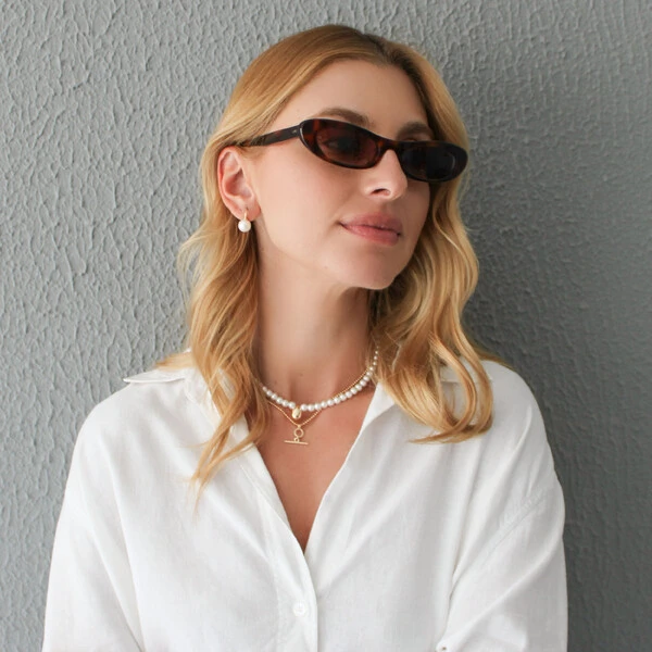 Choker Barbados Pérolas com Pingente Gota ABS