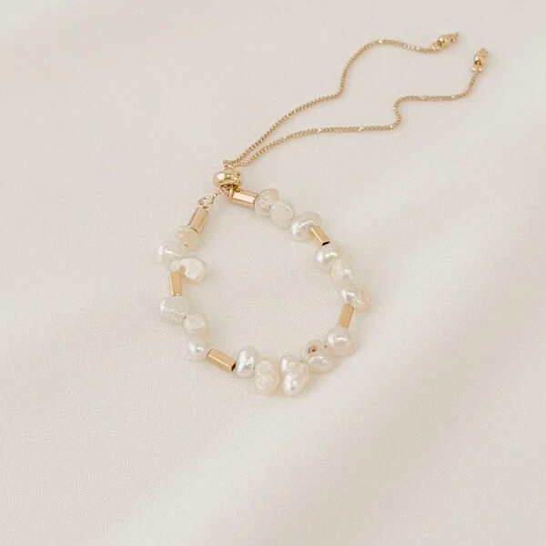 Pulseira Blakes Gravata Veneziana com Mini Pérolas Barrocas