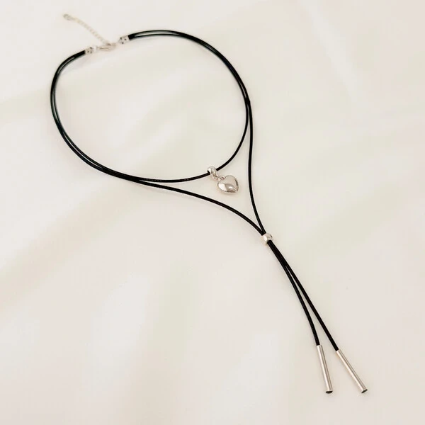 Choker Havana Gravata Fio Coreano com Coração ABS
