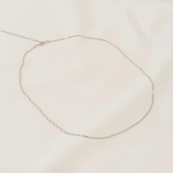 Colar Moa Corrente Tubo e Bolinha