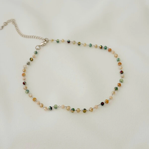 Choker Lima Purple com Cristais Coloridos