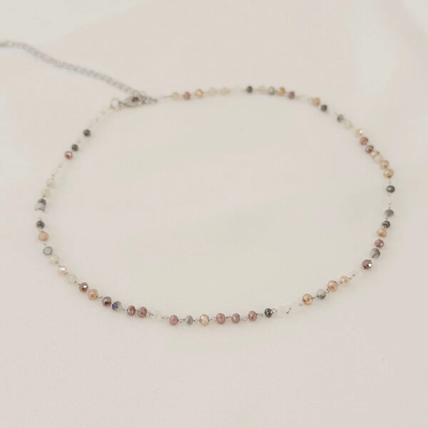 Choker Lima Silver com Cristais Coloridos