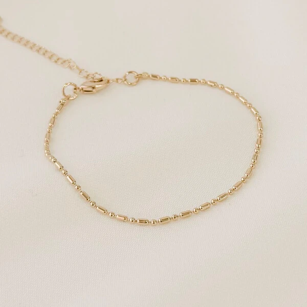 Pulseira Moa Corrente Tubo e Bolinha