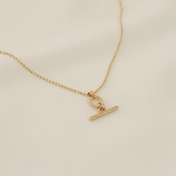 Choker Genebra Micro Elos com Pingente Formato T