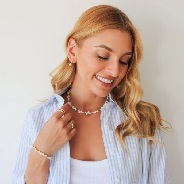 Pulseira Blakes Gravata Veneziana com Mini Pérolas Barrocas