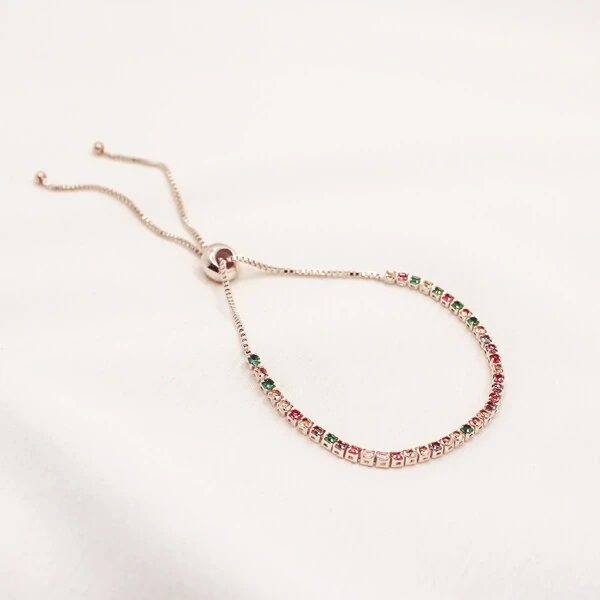 Pulseira Hamburgo Gravata Micro Zircônia Cristal