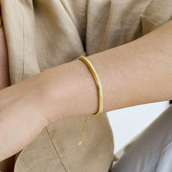 Pulseira New Orleans 4mm de Corrente Malha Snake