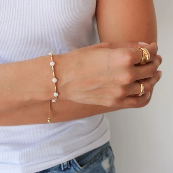 Pulseira Vernou Gravata com Círculo de Cristal de Vidro e Canutilho