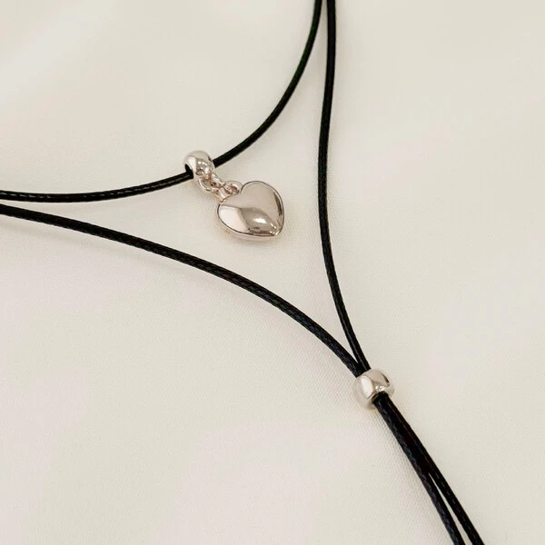 Choker Havana Gravata Fio Coreano com Coração ABS