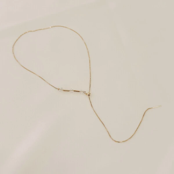 Colar Évora Gravata Veneziana com detalhe de Cristal Preciosa e Pingente Palito