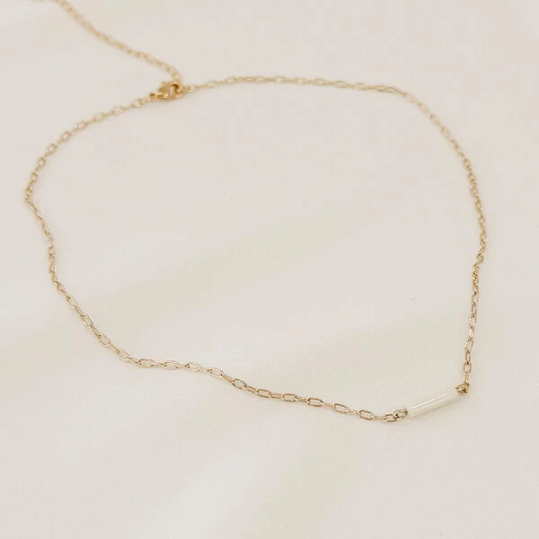 Choker Kailua Mini Elo Cartier com Tubo de Pedra Natural
