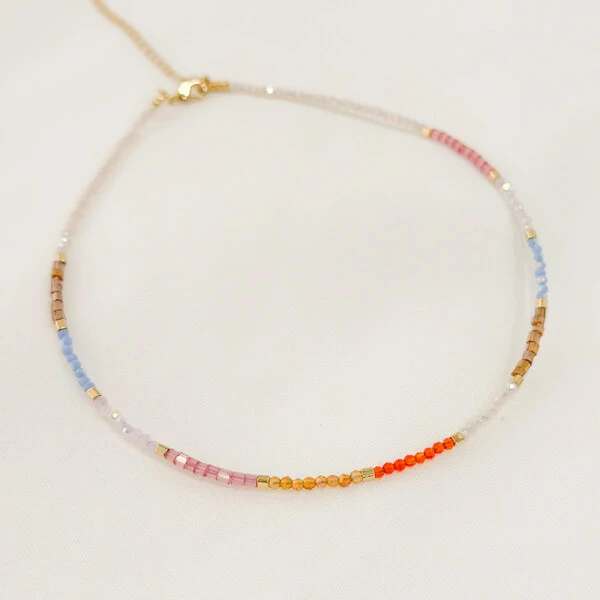 Choker Maragogi Cristal e Cubo de Metal