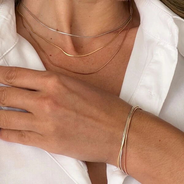 Colar Atlanta Corrente Rabo de Rato Três Voltas Mix