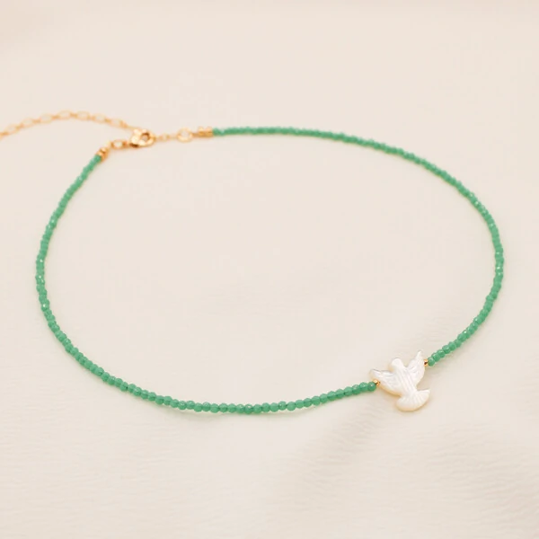 Choker Luma Cristais com Pomba Madrepérola