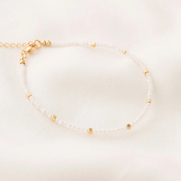 Pulseira Maragogi Cristal e Cubo de Metal