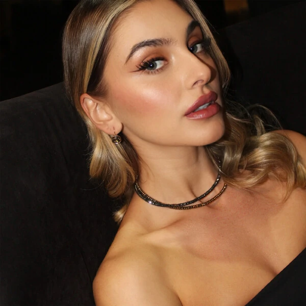 Choker Perth Hematita Achatada