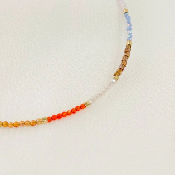 Choker Maragogi Cristal e Cubo de Metal