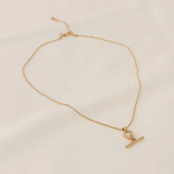 Choker Genebra Micro Elos com Pingente Formato T