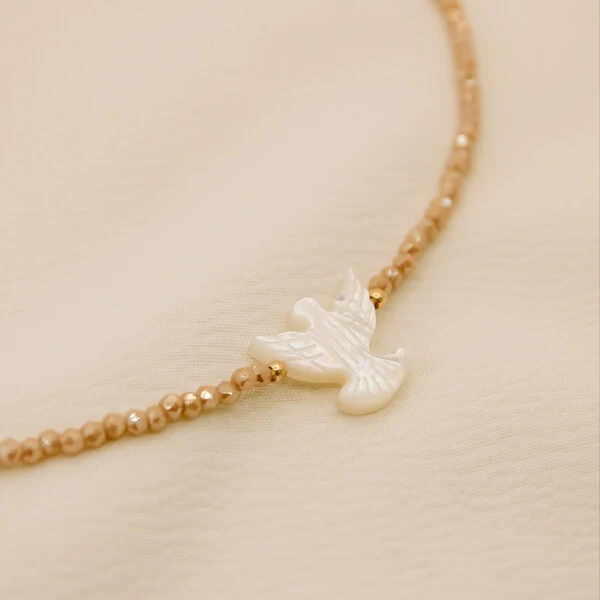 Choker Luma Cristais com Pomba Madrepérola