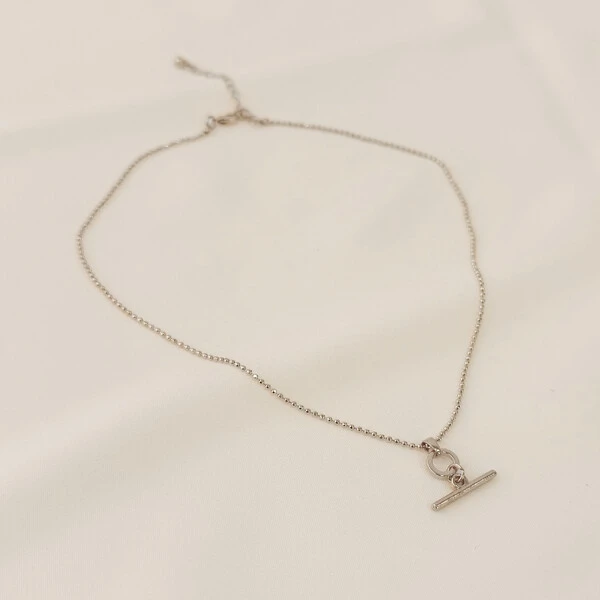 Choker Genebra Micro Elos com Pingente Formato T