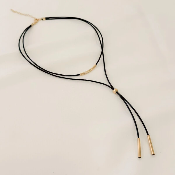 Choker Santa Clara Gravata Fio Coreano com Tubo Arredondado